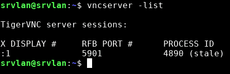 Capture - Serveur VNC : Port par défaut 5901 en écoute
