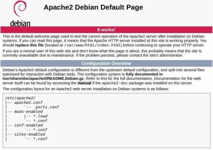 Capture - Apache : Page d'accueil index.html