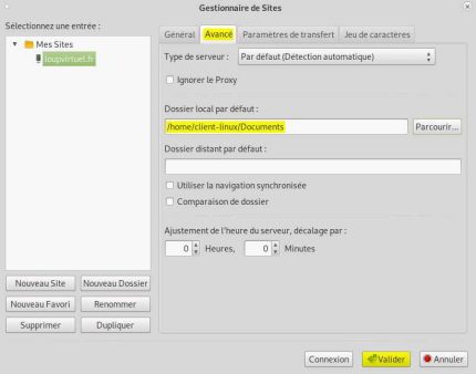 Capture - FileZilla : Réglages SFTP avancés pour loupvirtuel.fr
