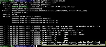 Capture - Amavisd-New : Scanners de ClamAV pris en compte