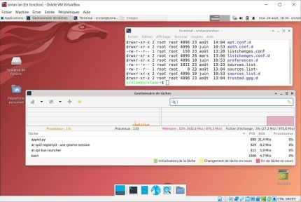 Capture - Debian 11 : Bureau Xfce personnalisé