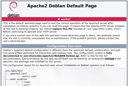 Capture - Apache : Page d'accueil index.html 