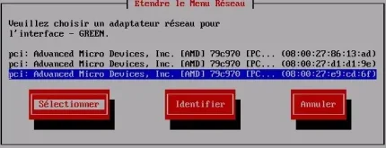 Capture - IPFire : Sélection carte réseau 3