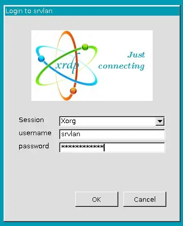 Capture - Fenêtre de connexion du serveur xrdp 