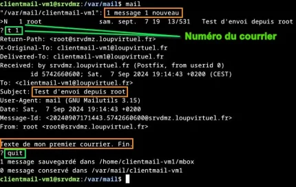 Capture - Postfix : Relève de l'e-mail n°1