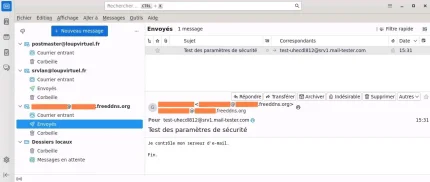 Capture - Thunderbird : Envoi d'un courrier vers Internet