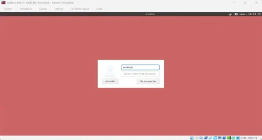 Capture - Fenêtre de connexion Xfce