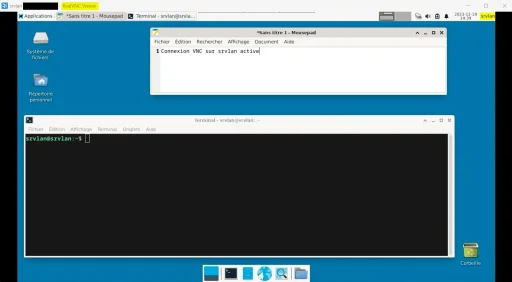 Capture - VNC Viewer :  Session VNC ouverte sur srvlan