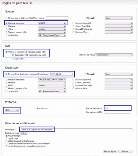 Capture - IPFire : Port 25 ouvert d'Internet vers srvdmz