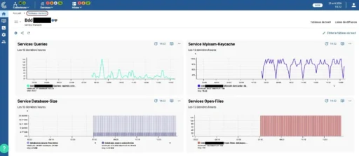 Capture - Centreon : Tableau de bord d'une Bdd MySQL