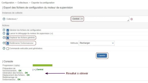 Capture - Centreon : Déploiement de la nouvelle configuration