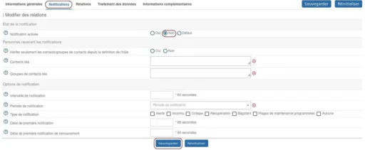 Capture - Centreon : Notification du service Cpu désactivée