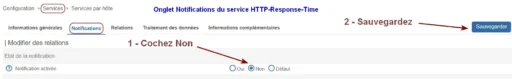Capture - Centreon : Notification HTTP-Response-Time à Non